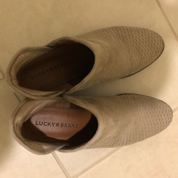 Lucky Brand Perforated Suede Booties - Picture 2 of 3